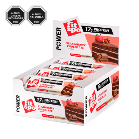 Power Protein Bar 12 x 50 Gr (Sabores) Fresa chocolate